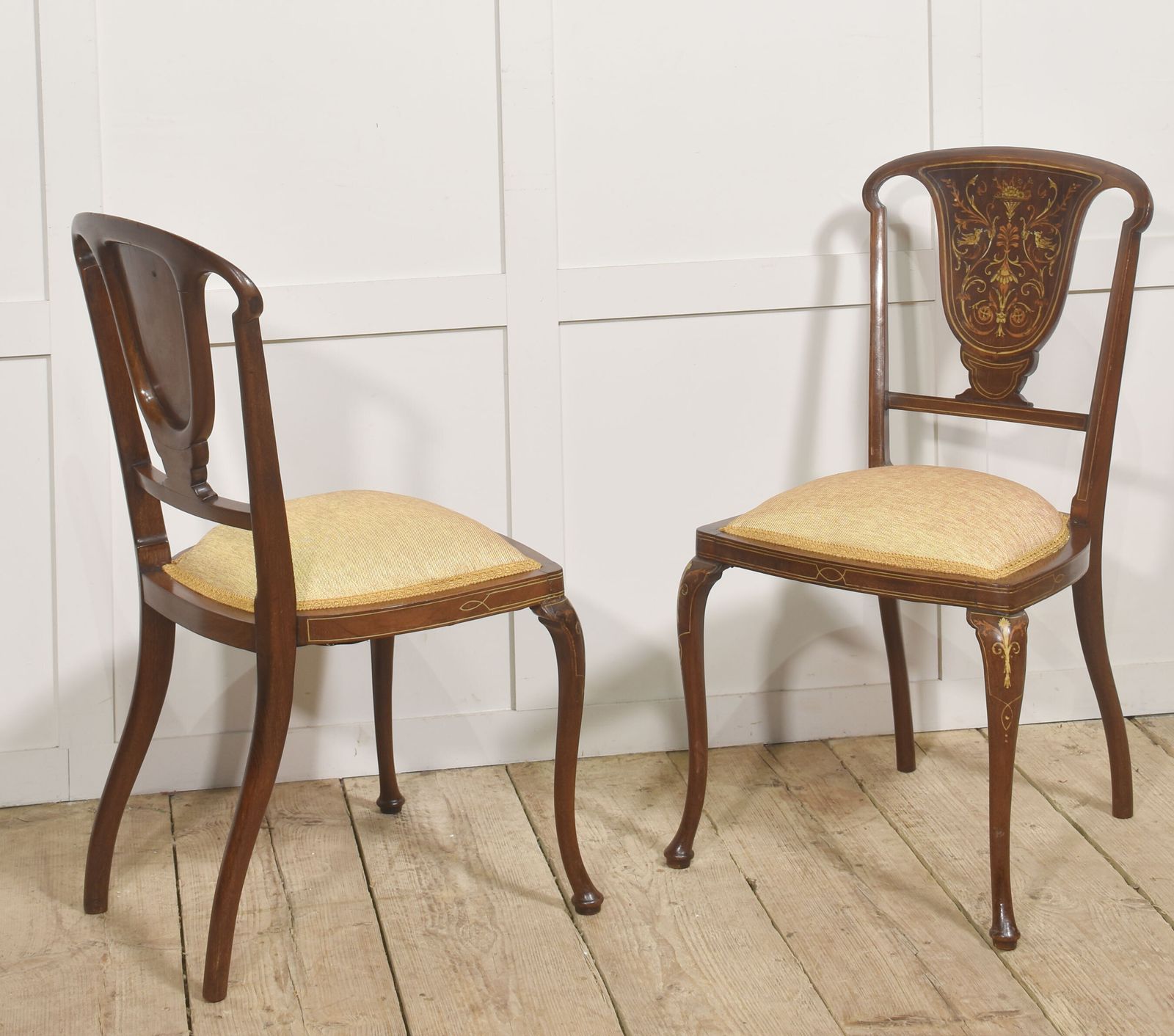Pair Of Inlaid Mahogany Side Chairs photo 1194.0
