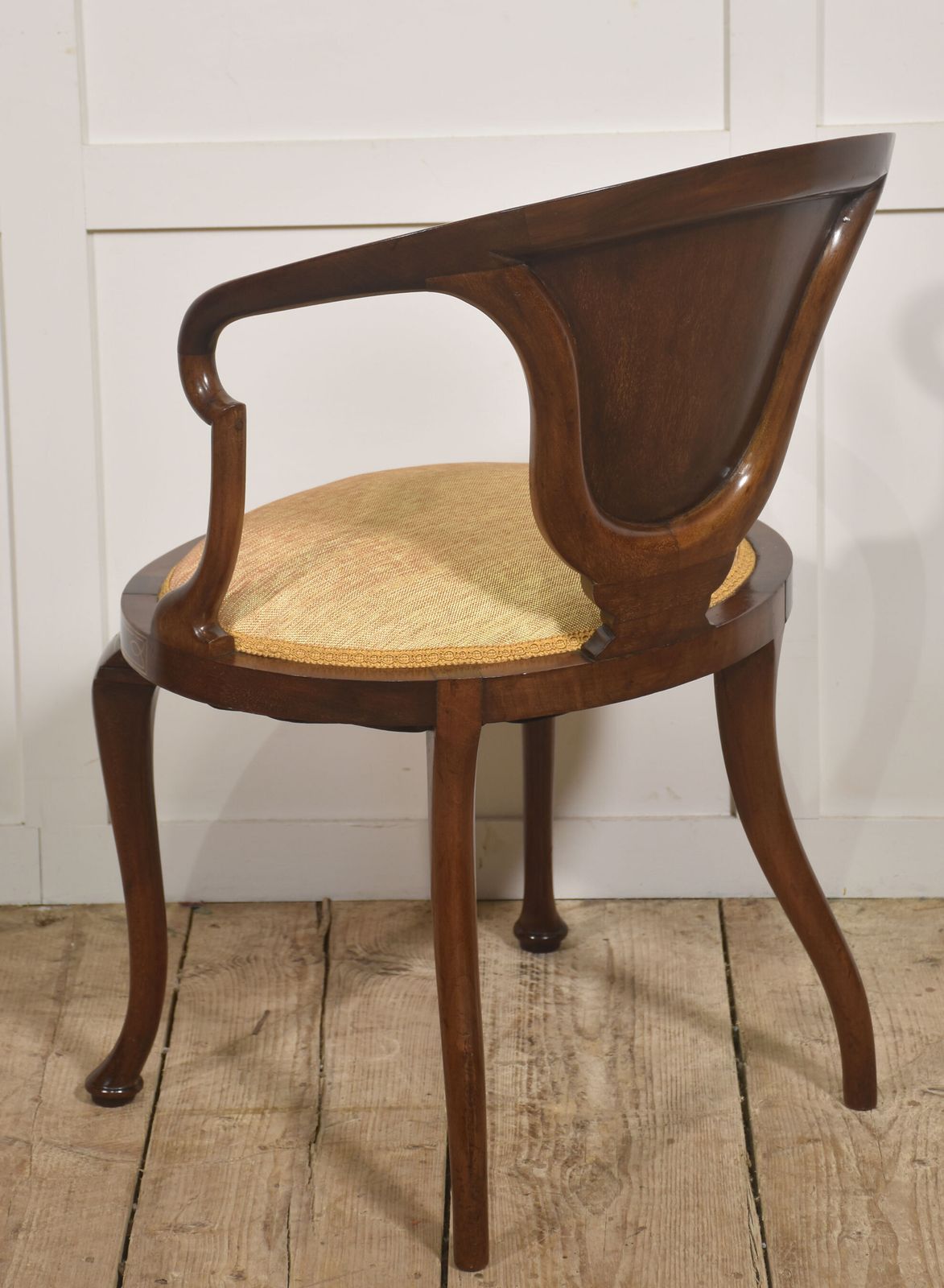 Inlaid Mahogany Tub Armchair photo for sale