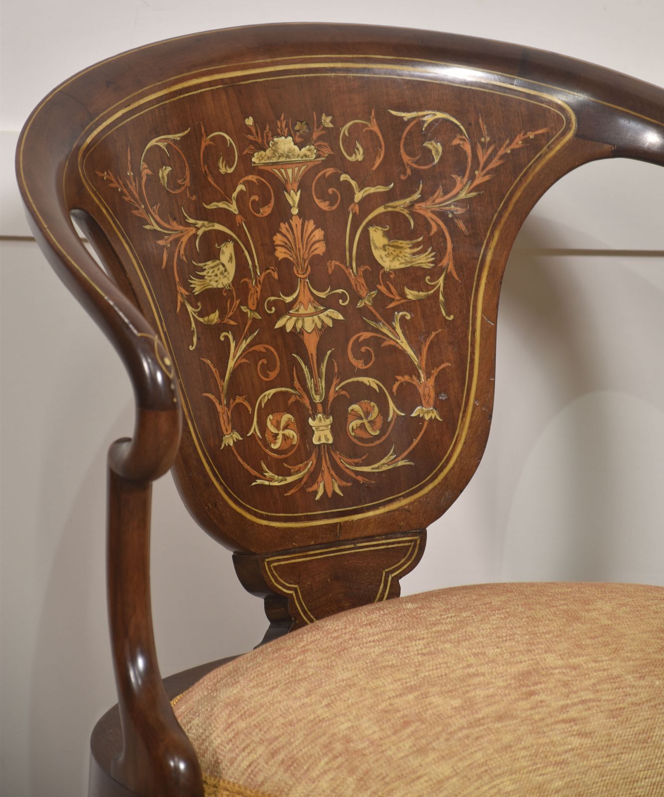 Furniture Inlaid Mahogany Tub Armchair photo
