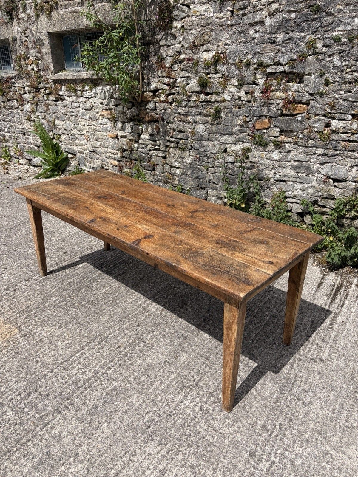 Antique French Pine Farmhouse Rustic Dining Table — 198cm — Circa 1900 photo buy