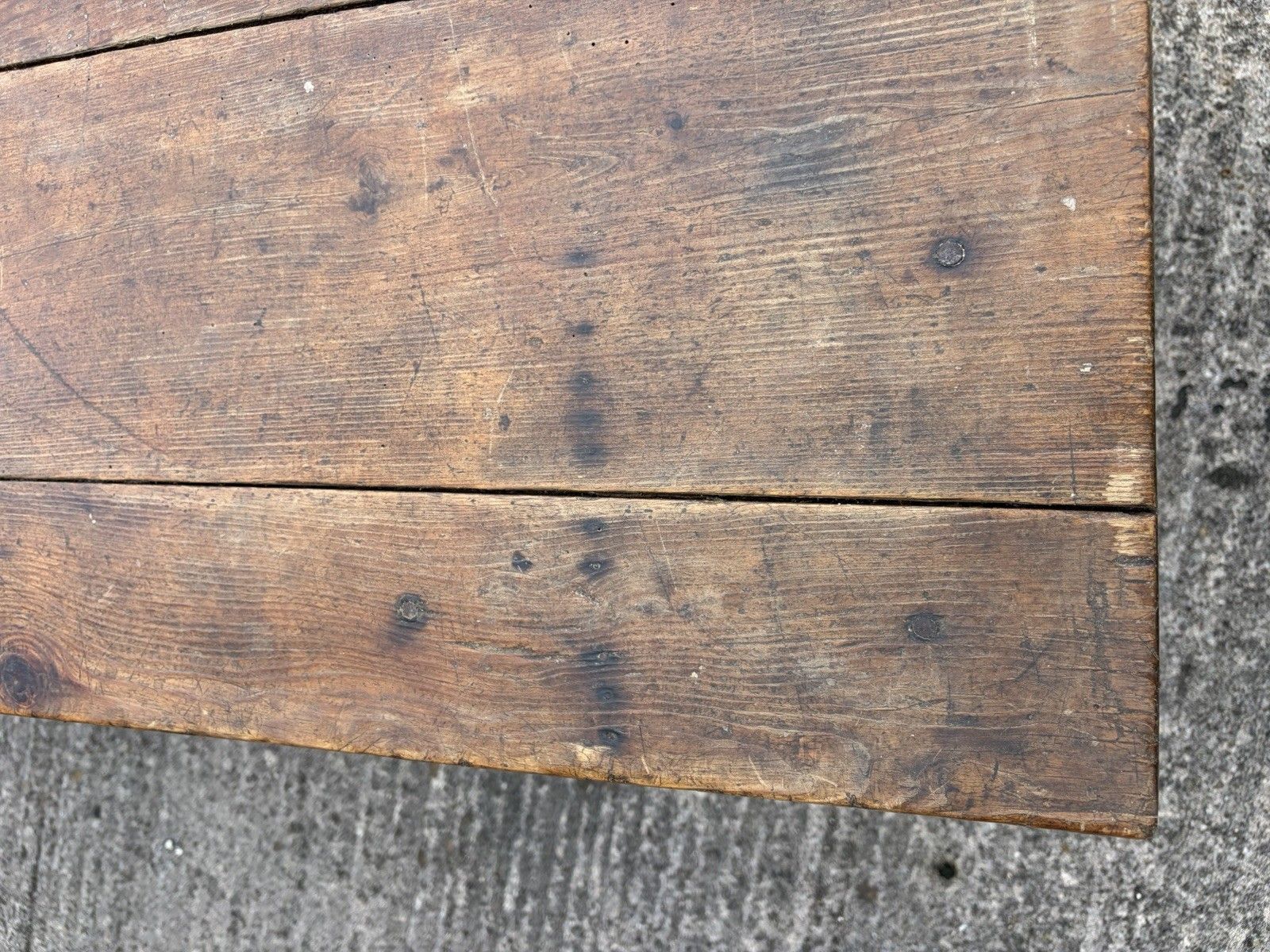 Furniture Antique French Pine Farmhouse Rustic Dining Table — 198cm — Circa 1900 photo