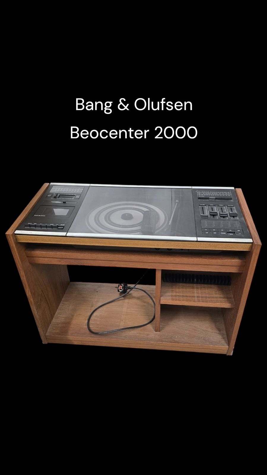 Bang & Olufsen Media Unit With Speakers, 1950s, Teak, Vintage photo vinterior