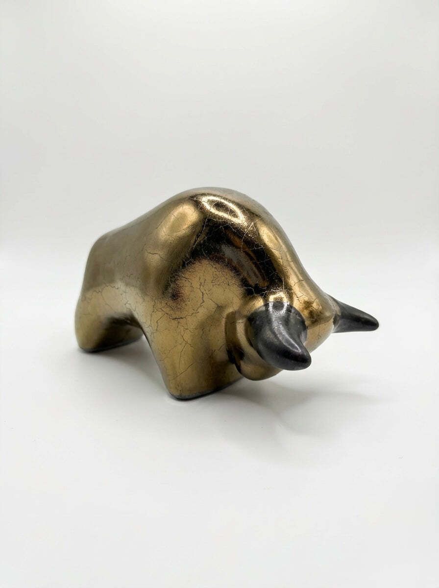 Otto Keramik Classic Ceramic Bull West German Pottery Fat Lava photo vinterior