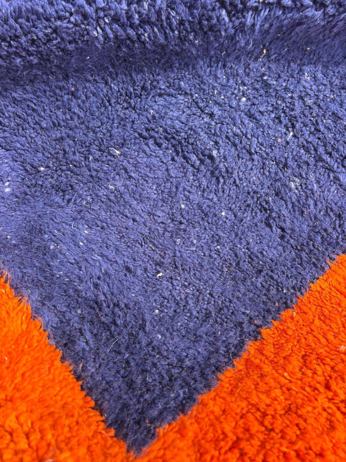 Tapis marocain M'rirt bleu orange 200 x 300 cm, tapis berbère en laine fait main, tapis de sol épais et moelleux, sur mesure photo vinterior