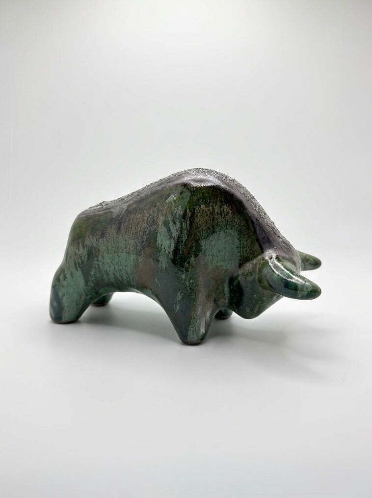 Otto Keramik Classic Ceramic Bull West German Pottery Fat Lava photo buy