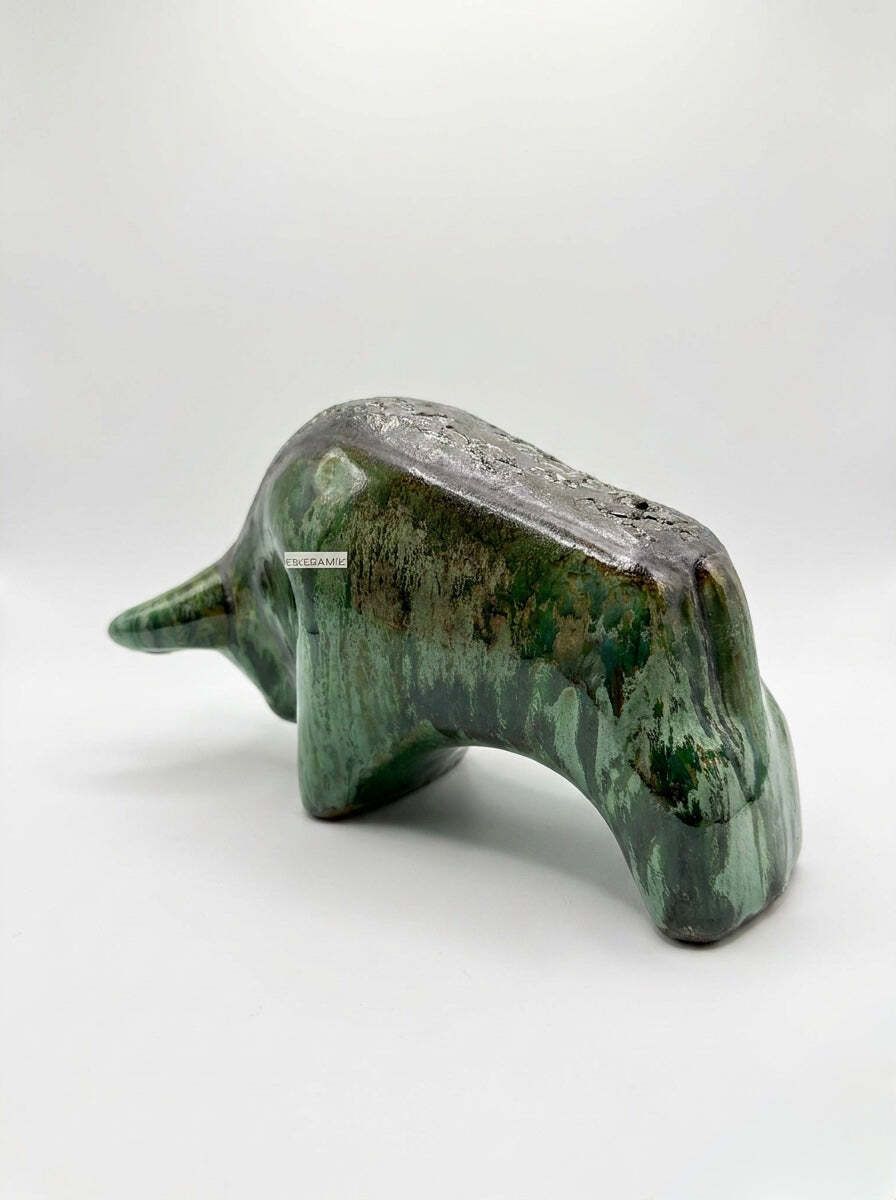 Otto Keramik Classic Ceramic Bull West German Pottery Fat Lava photo vintage