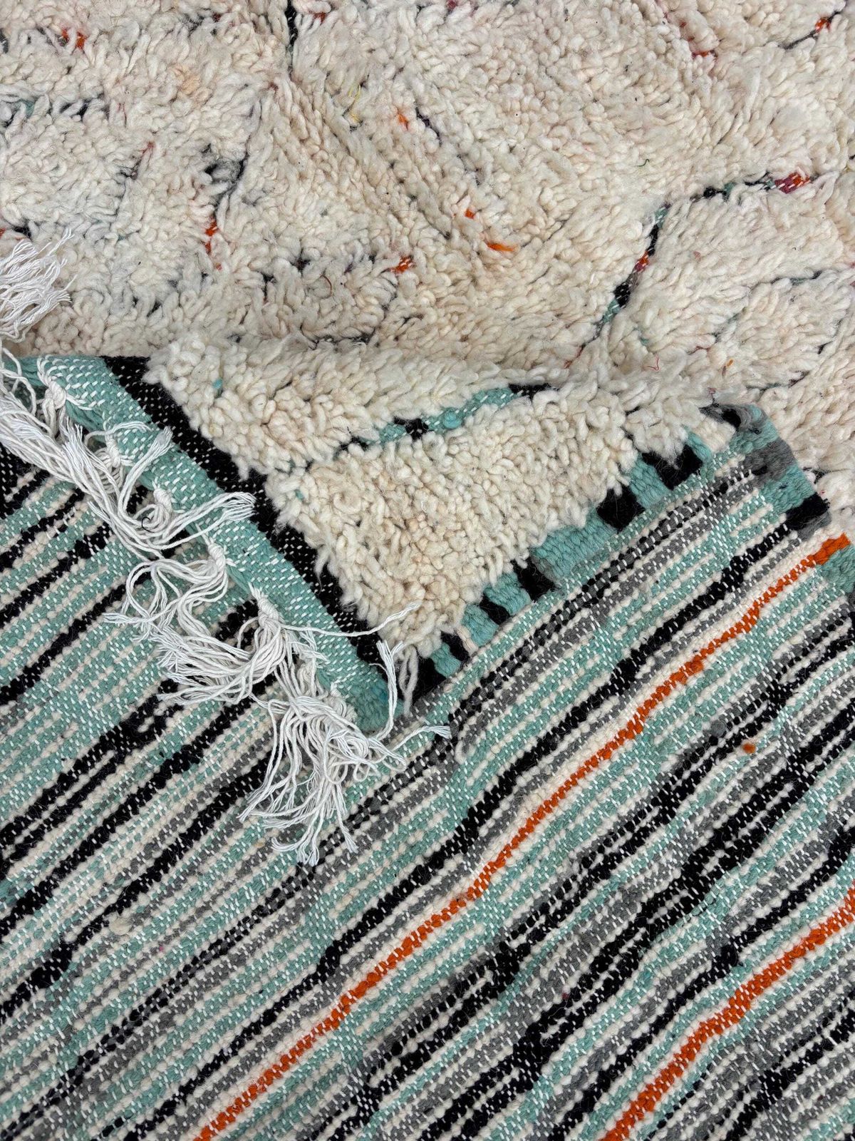 White Berber Moroccan Mrirt Wool Rug 160x290 Cm– Handwoven Neutral Berber Carpet, Geometric Texture Design, Modern Minimalist Decor photo 815.0