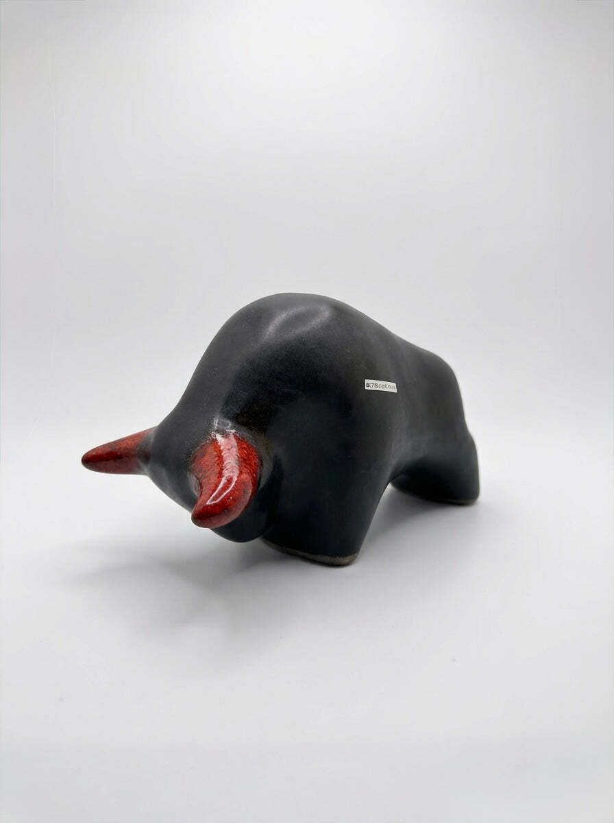 Otto Keramik Classic Ceramic Bull West German Pottery Fat Lava photo furniture