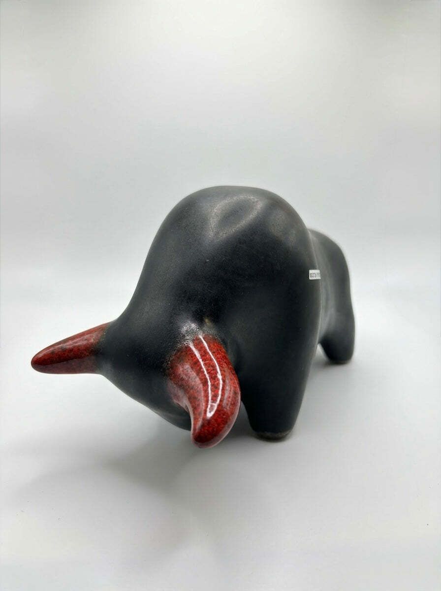 Otto Keramik Classic Ceramic Bull West German Pottery Fat Lava photo for sale