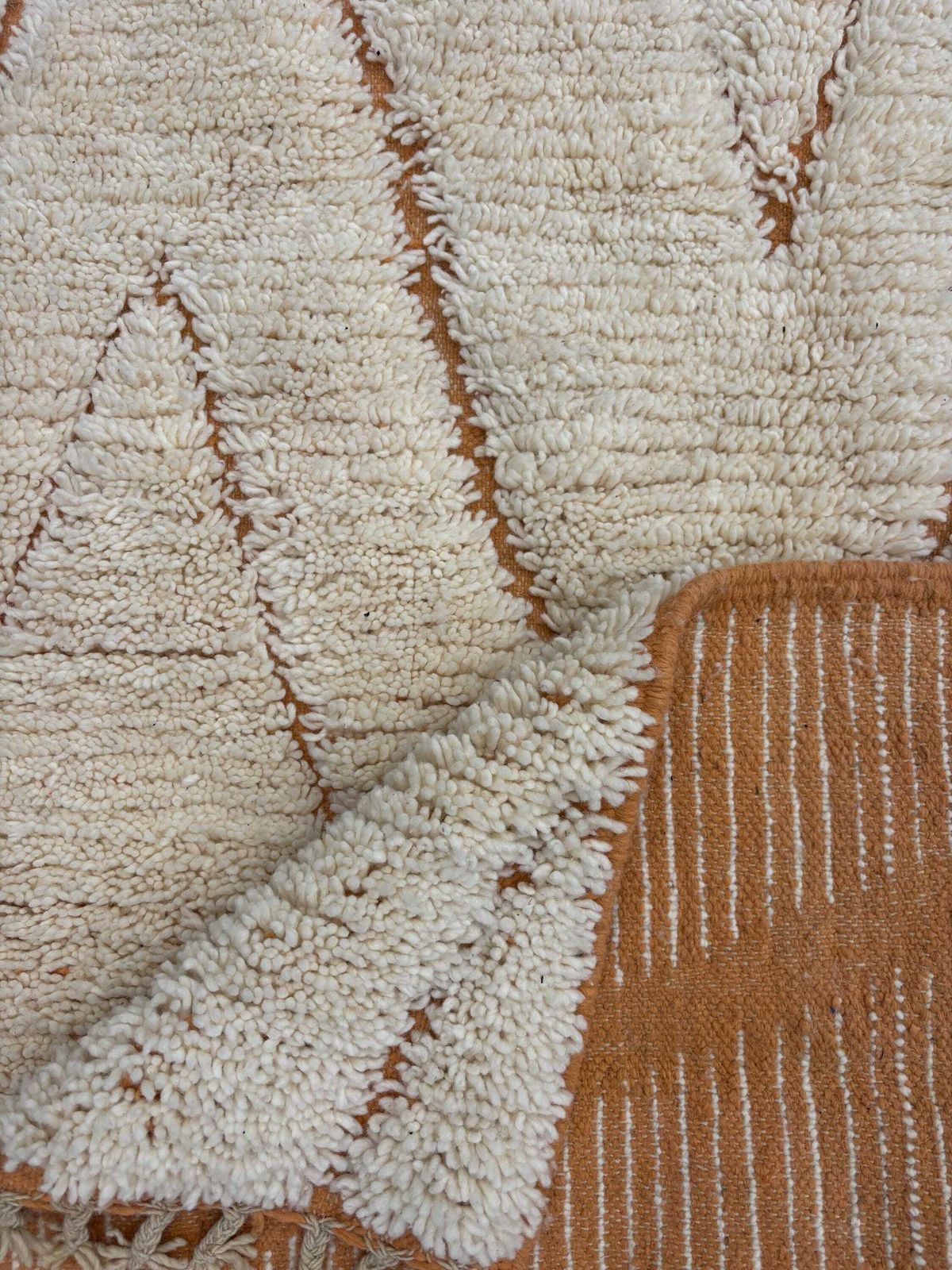 Moroccan Beni Ouarain Wool Rug 155x240 Cm – Natural Cream With Geometric Pattern   Beni Ourain Carpet   Contemporary Rug   Shaggy Rug photo for sale