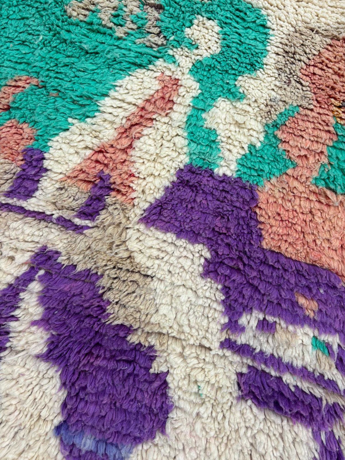 Handwoven Colorful Boujaad Rug 200x300 Cm, Authentic Moroccan Berber Wool photo vintage