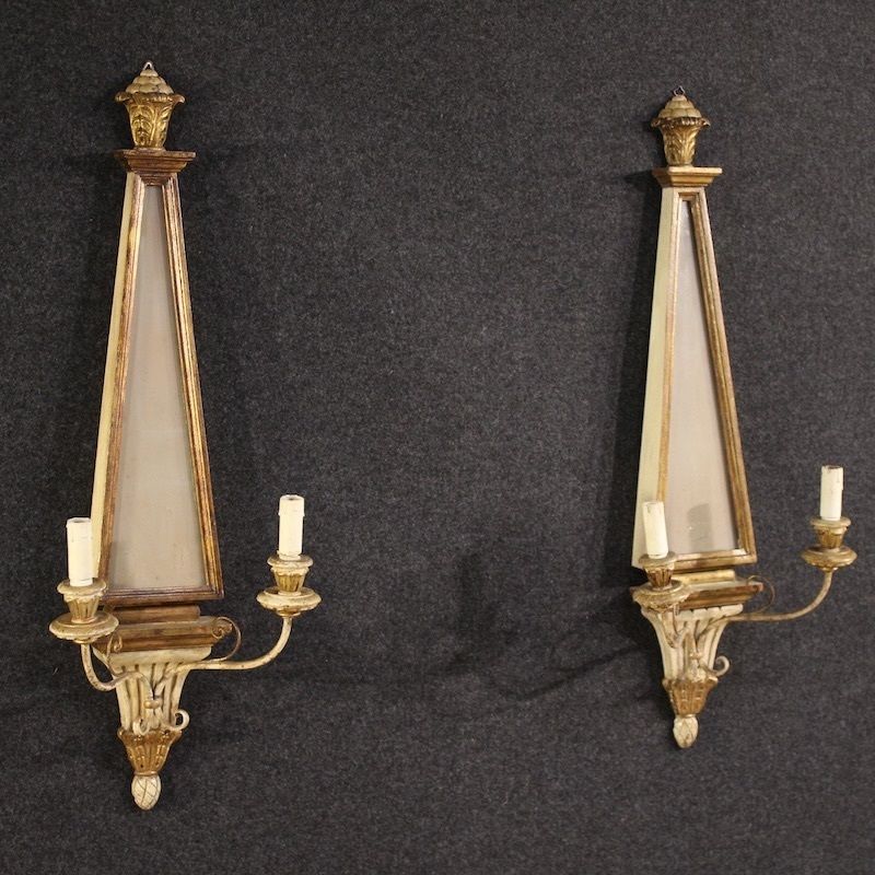 Paar Italiaanse wandlampen in Louis XVI-stijl, 20e eeuw