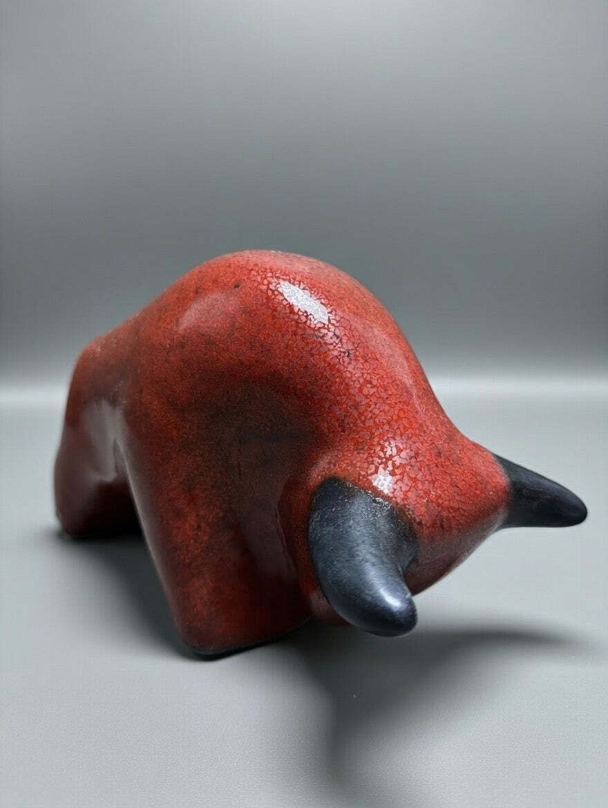 Otto Keramik Classic Ceramic Bull West German Pottery Fat Lava photo 125.0