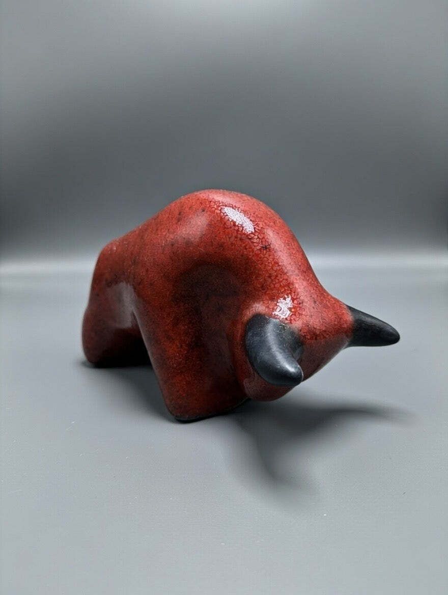 Otto Keramik Classic Ceramic Bull West German Pottery Fat Lava photo vinterior