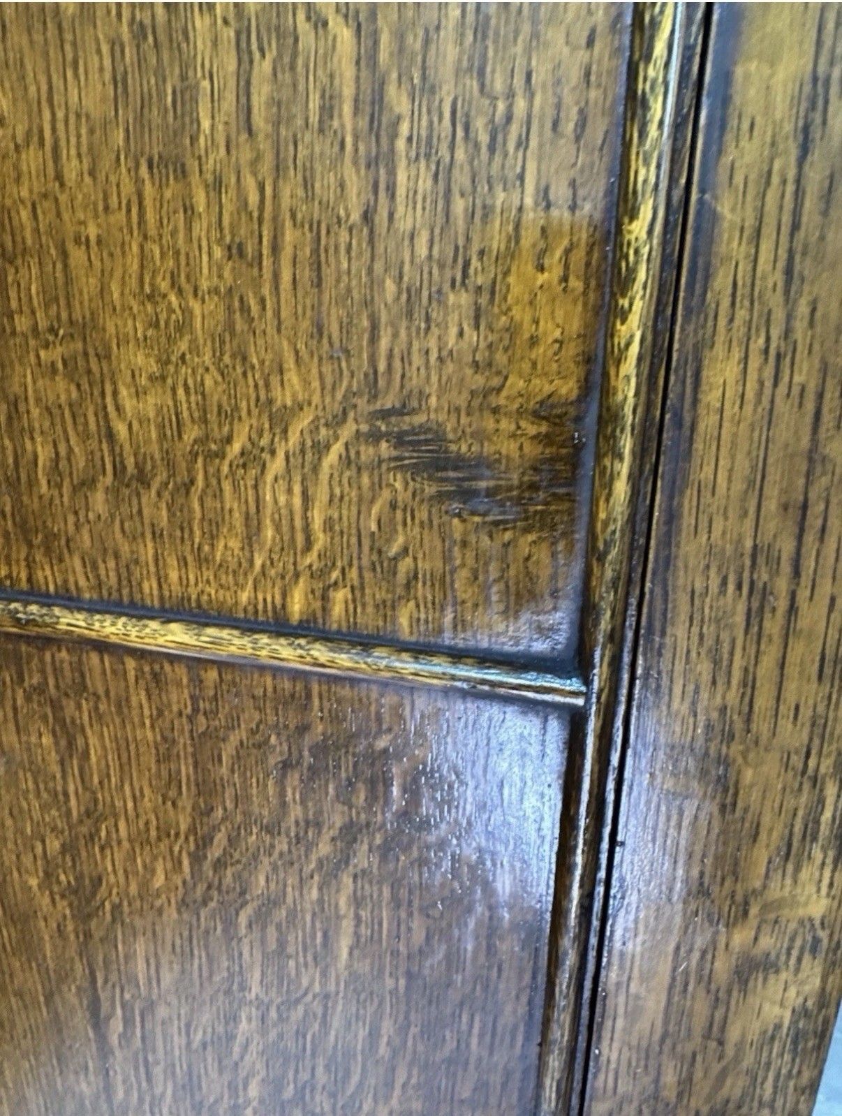 photo vinterior Vintage Antique Wardrobe Arts & Crafts Oak Hall Cloak Cupboard Art Nouveau