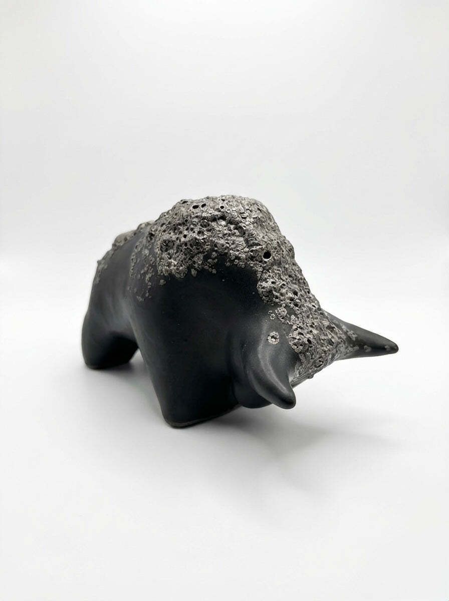 Otto Keramik Classic Ceramic Bull West German Pottery Fat Lava photo vinterior