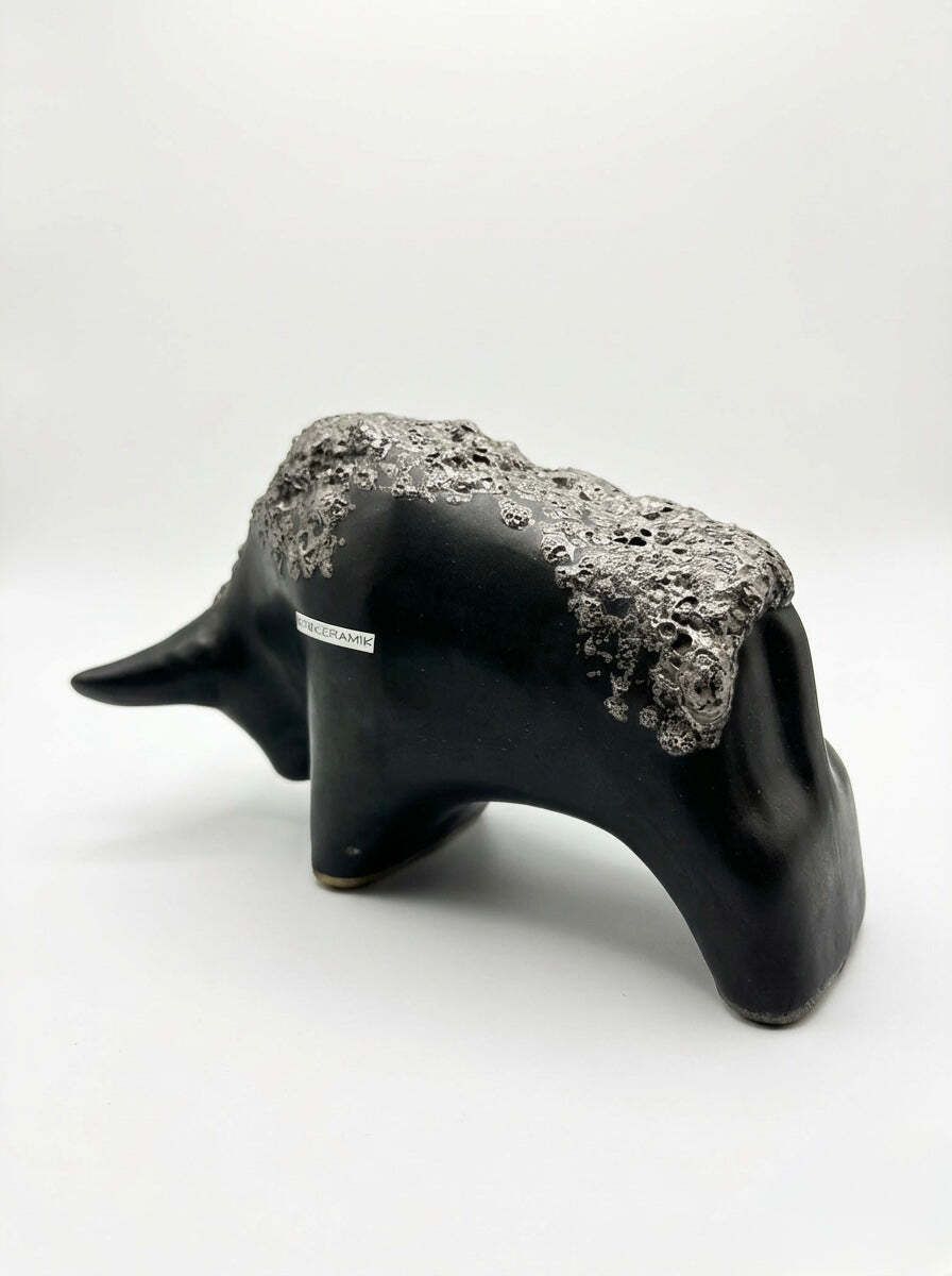 Otto Keramik Classic Ceramic Bull West German Pottery Fat Lava photo vintage
