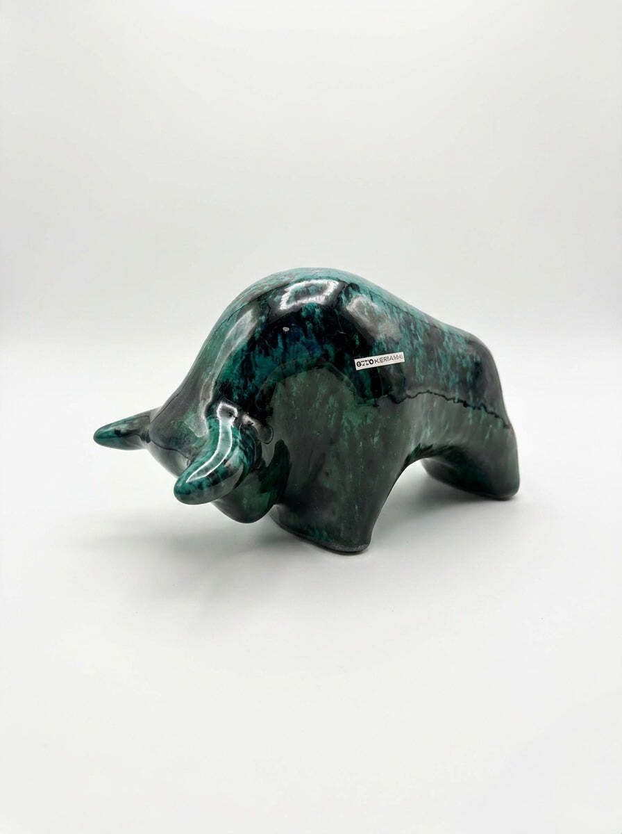 Otto Keramik Classic Ceramic Bull West German Pottery Fat Lava photo furniture