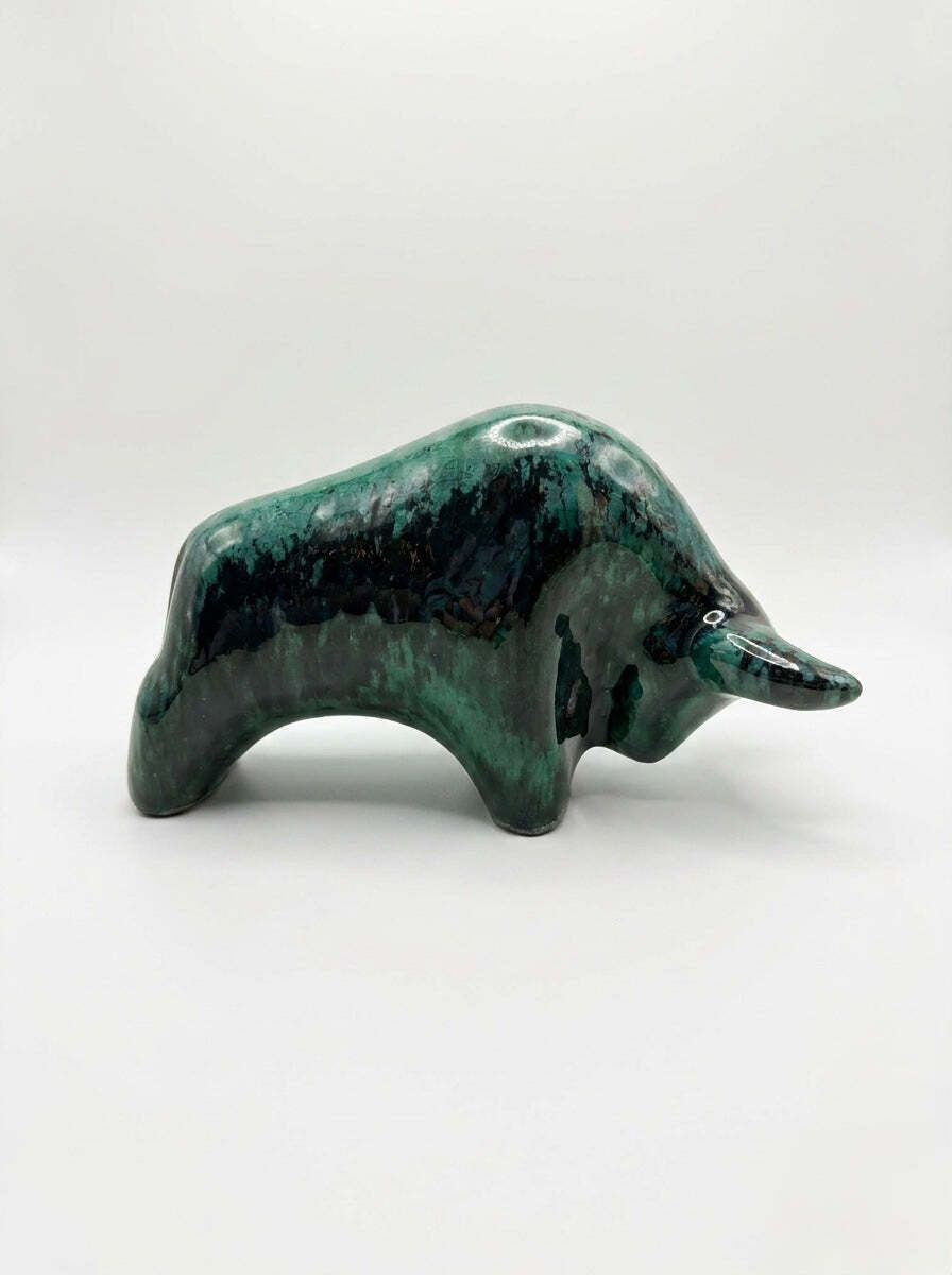 Otto Keramik Classic Ceramic Bull West German Pottery Fat Lava photo buy