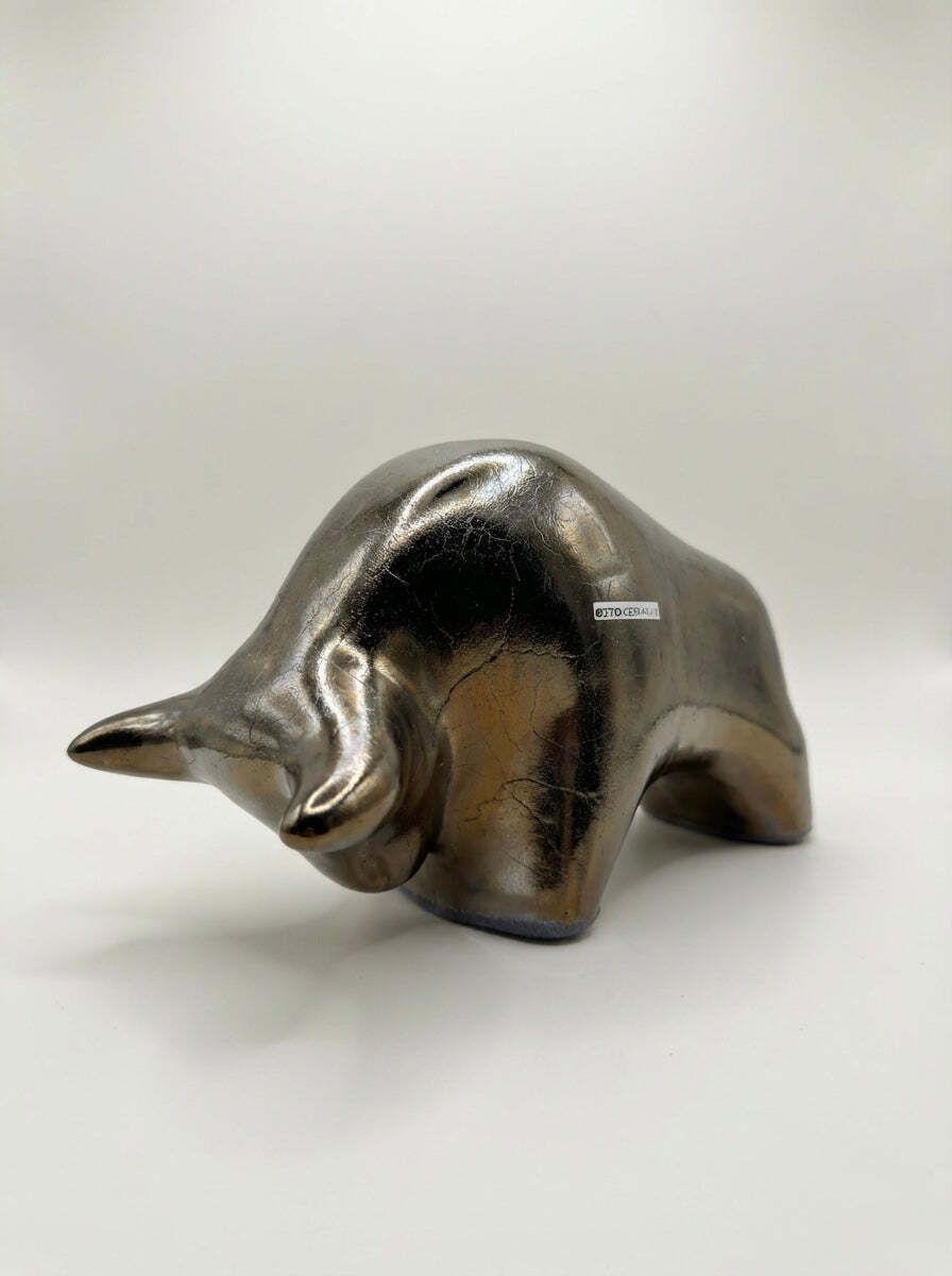 Otto Keramik Classic Ceramic Bull West German Pottery Fat Lava photo furniture