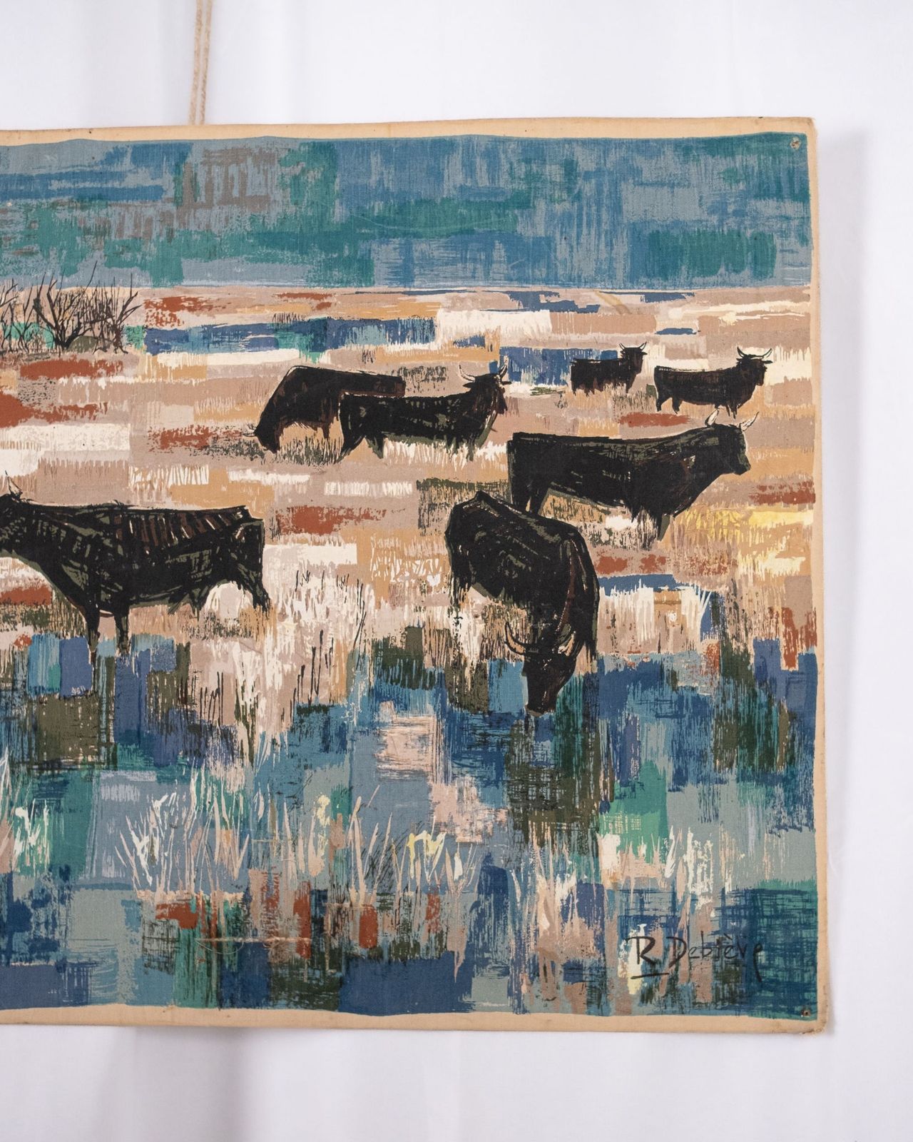 Printed Fabric "Bulls In The Camargue " / Robert Debiève photo 217.0