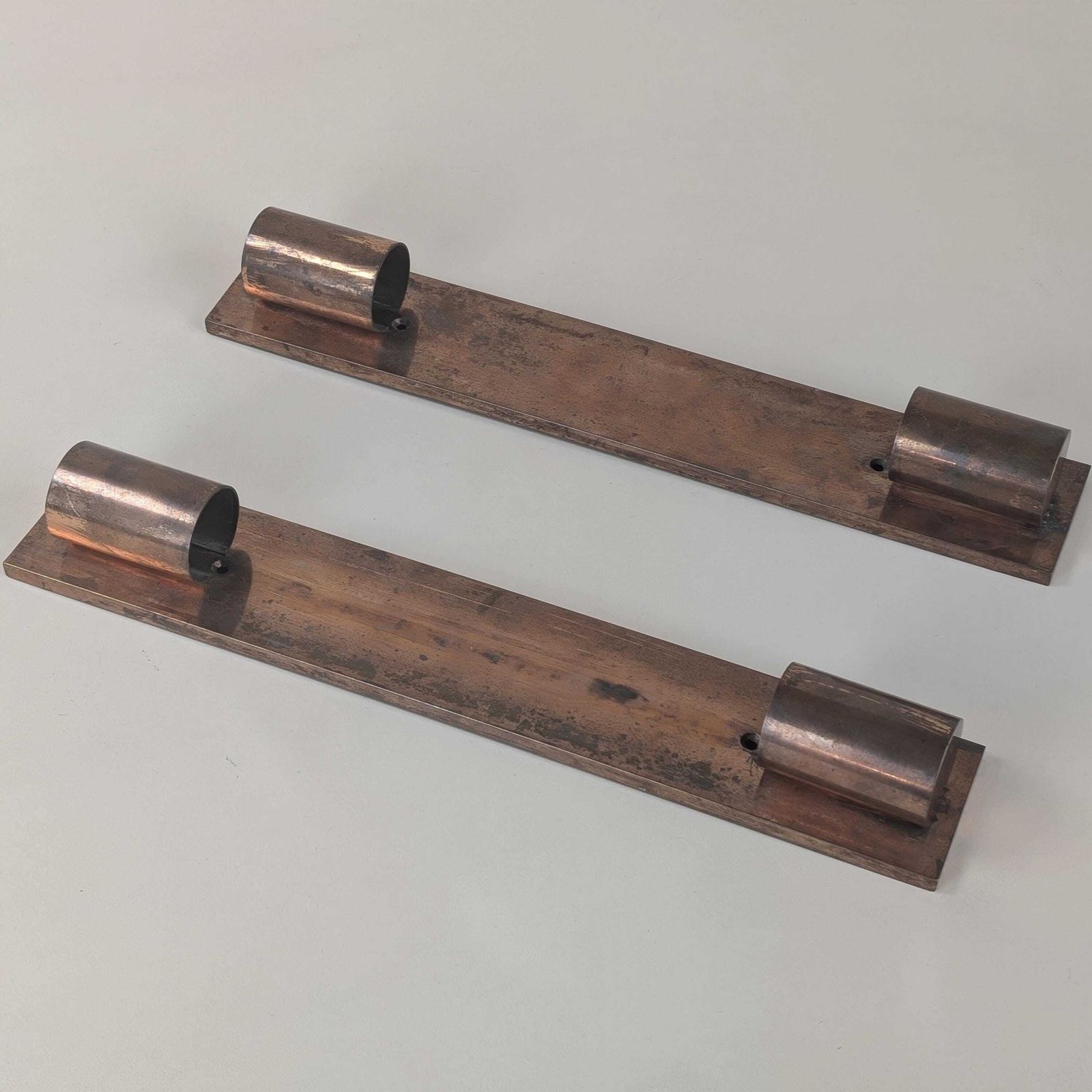 photo buy Art Deco Copper Tube Sconces, Pair Of French Modernist Wall Lights, Industrial Bauhaus Architecture