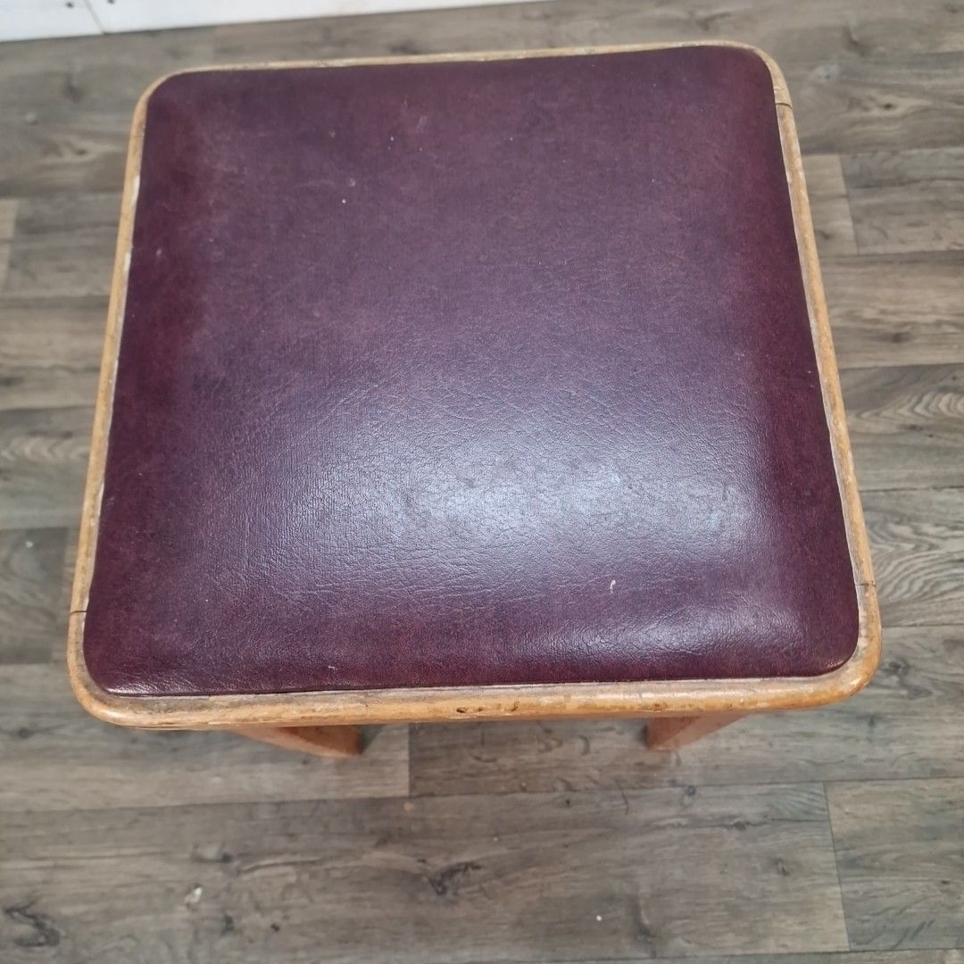 Mid Century Kitchen Stool Vinyl Top Utility Seat Retro Vintage Mcm Upcycle photo 52.0