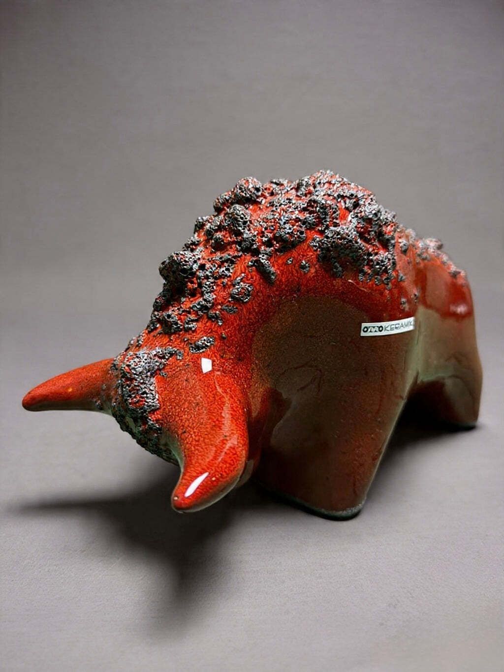 Otto Keramik Classic Ceramic Bull West German Pottery Fat Lava photo for sale