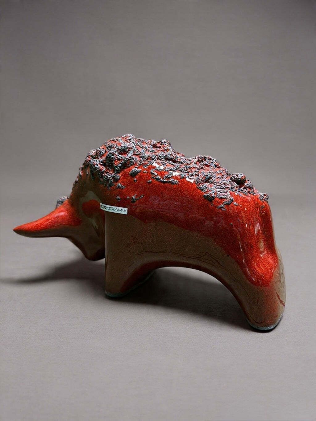 Otto Keramik Classic Ceramic Bull West German Pottery Fat Lava photo vintage