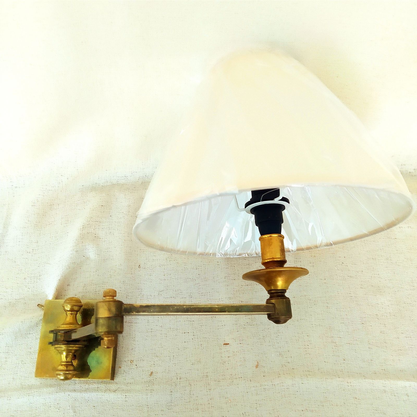 Pair Of 1960's Brass Swing Arm Wall Lights photo 530.0