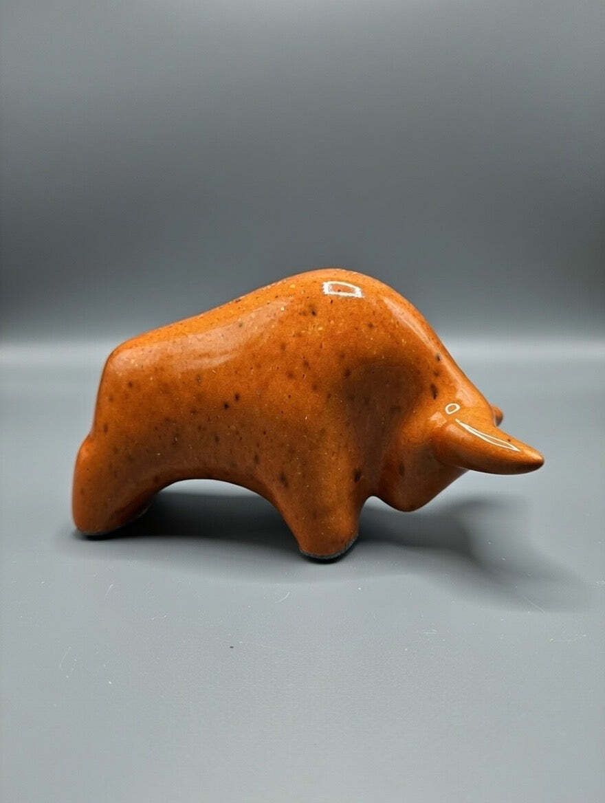 Otto Keramik Classic Ceramic Bull West German Pottery Fat Lava photo 125.0