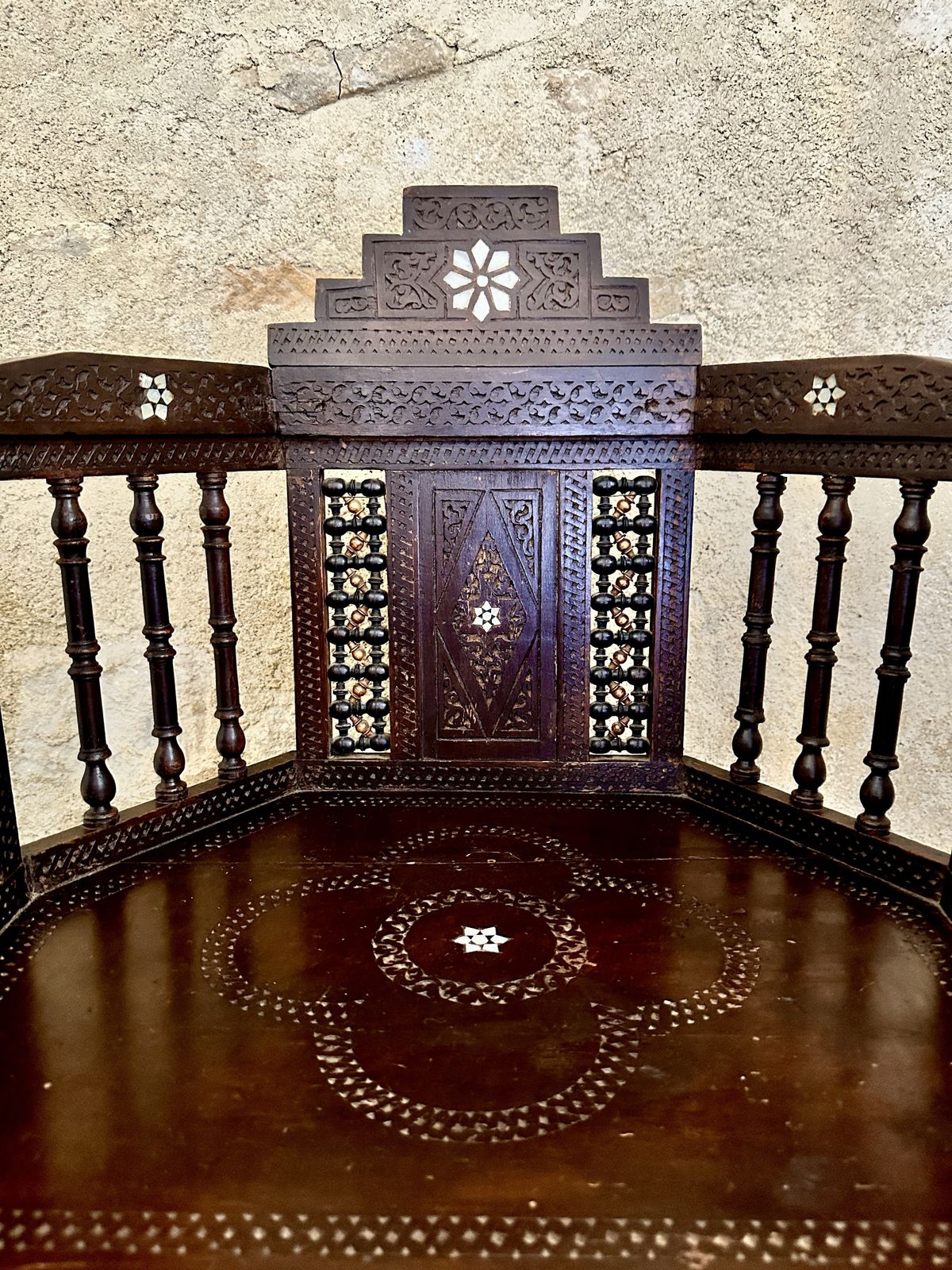 Pair Of Syrian Mother Of Pearl Inlaid Armchairs photo vinterior