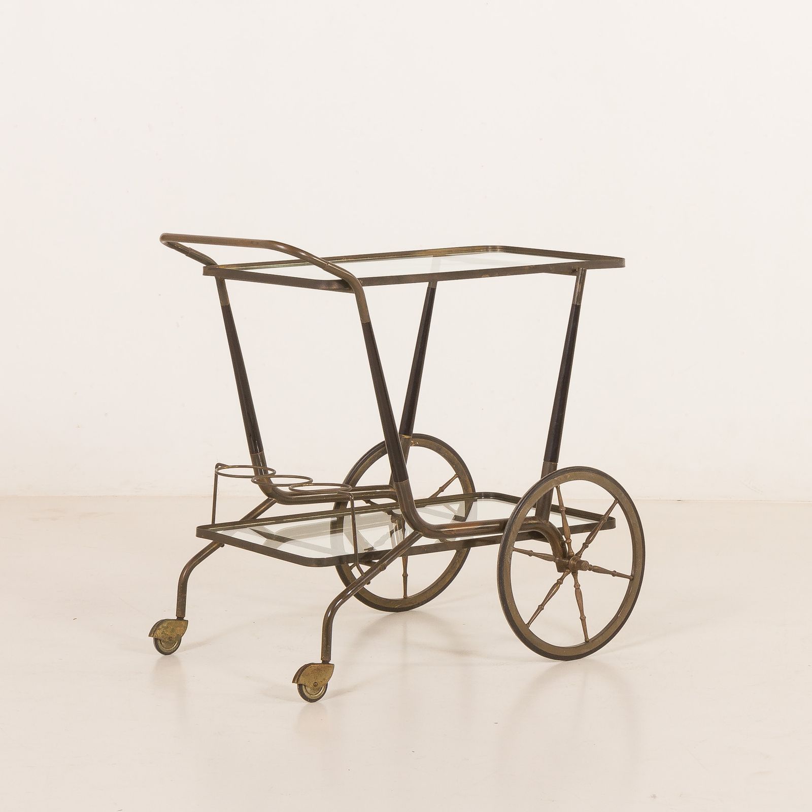 Italian Mid Century Bar Cart, Serving Trolley Attr. To Cesare Lacca, 1950s photo Furniture