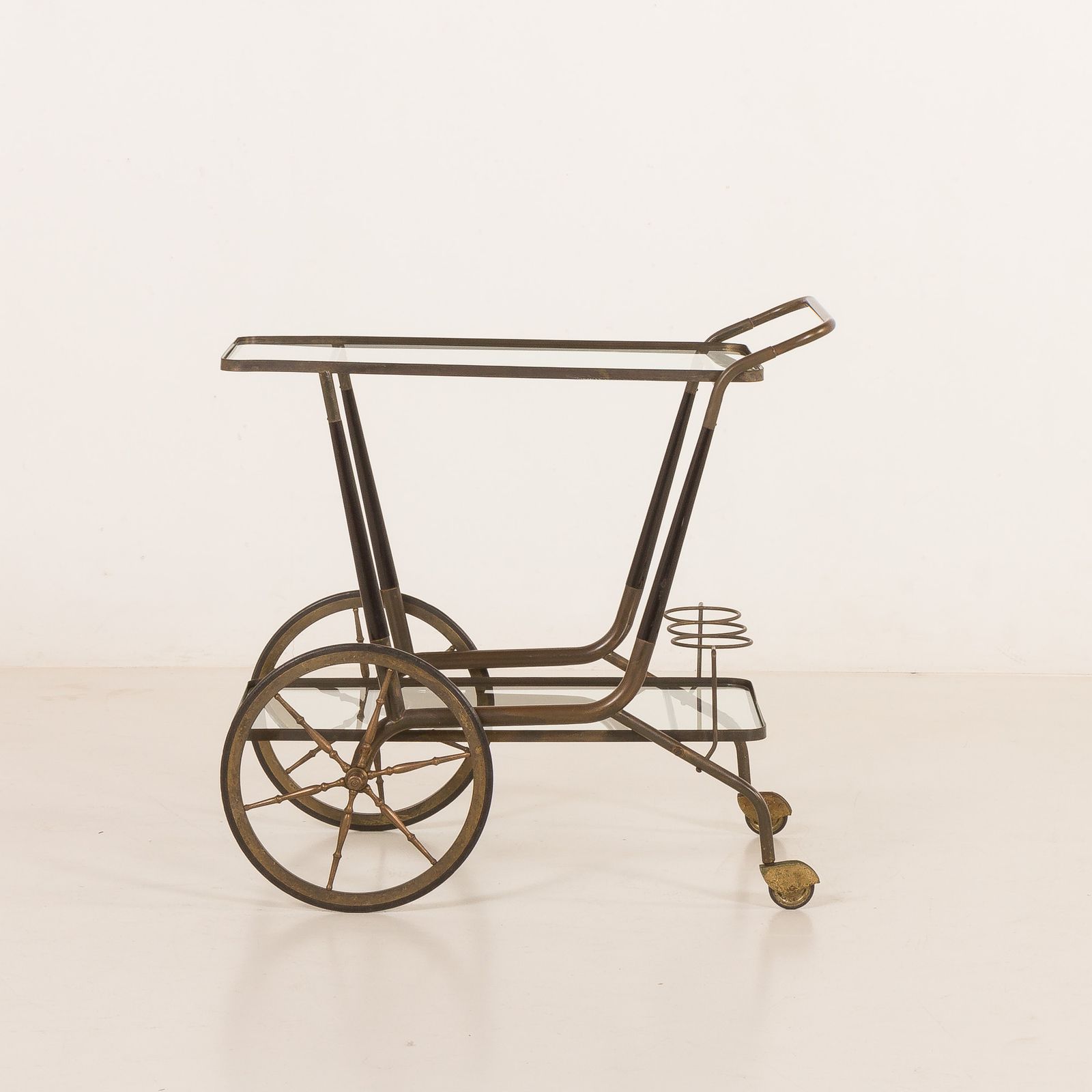 Italian Mid Century Bar Cart, Serving Trolley Attr. To Cesare Lacca, 1950s photo vinterior