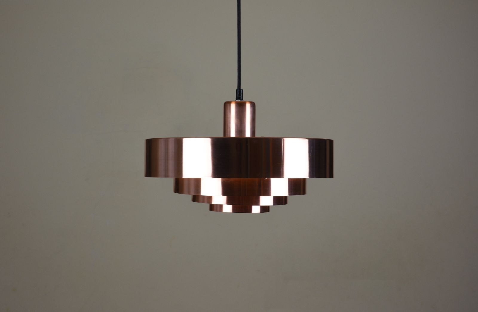 Roulet Pendant Lamp In Copper By Jo Hammerborg For Fog & Mørup, Denmark, 1963 photo Lighting