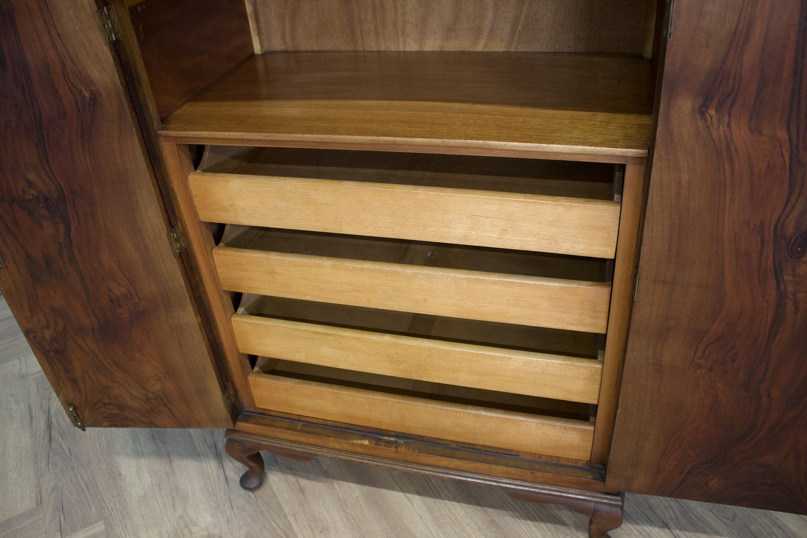 Art Deco Walnut Tallboy Linen Cabinet, 1930s #1769 photo buy