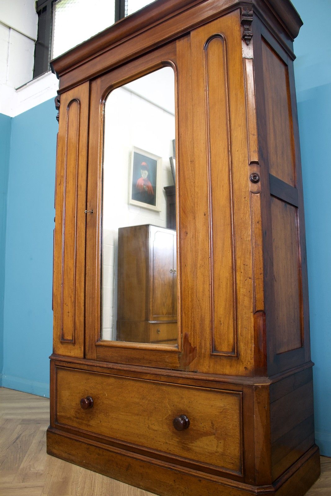 Antique Victorian Mahogany Wardrobe, 1880s #1770 photo 599.0