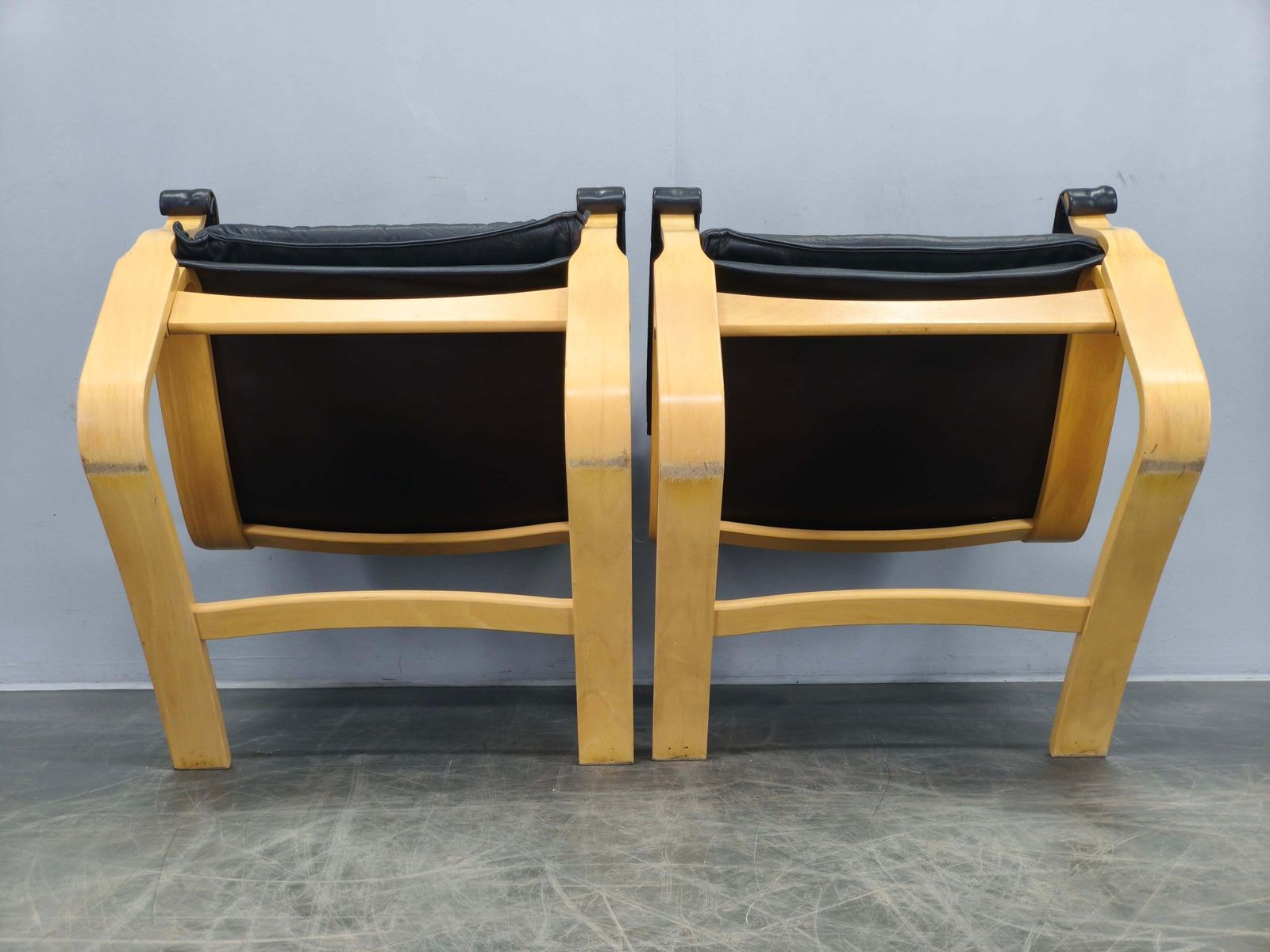 Paar lederen lounge stoelen van Åke Fribytter voor Nelo Kroken, jaren 1960 photo for sale