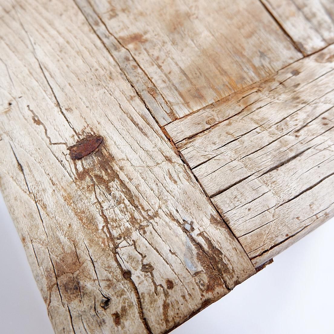 Rustic Farmhouse Side Table With Drawer, Wood And Metal, Circa 1960 photo 867.0