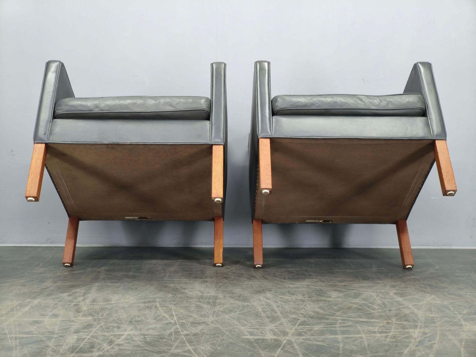 Paar lederen lounge chairs van Børge Mogensen voor Fredericia, jaren 1970 photo for sale