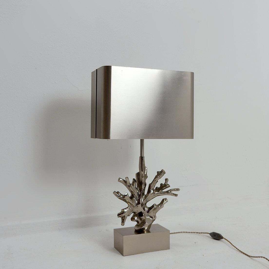 Mid Century Modern Coral Table Lamp By Maison Charles, France, 1970 photo furniture