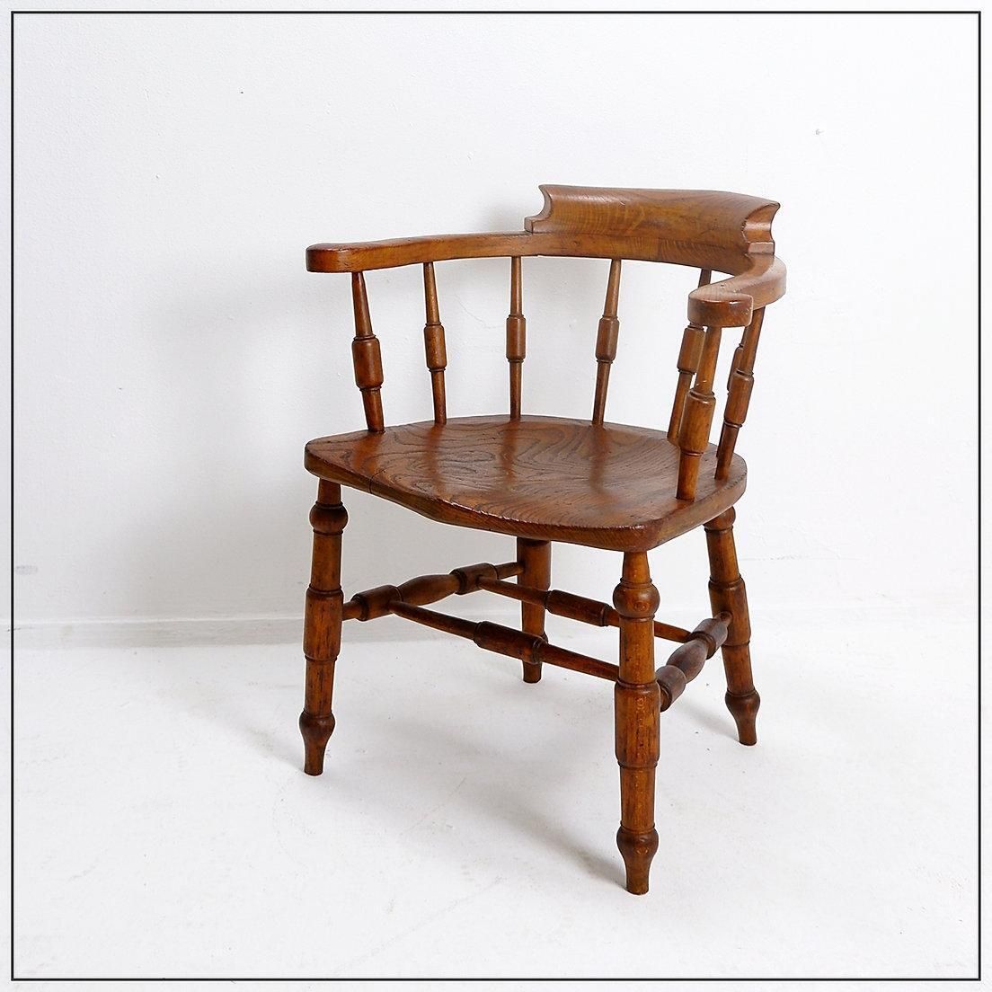 photo for sale English 19th Century Smokers Bow Chair   Elm Wood