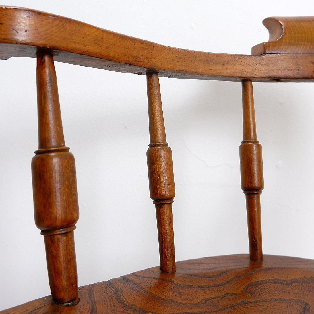 photo buy English 19th Century Smokers Bow Chair   Elm Wood