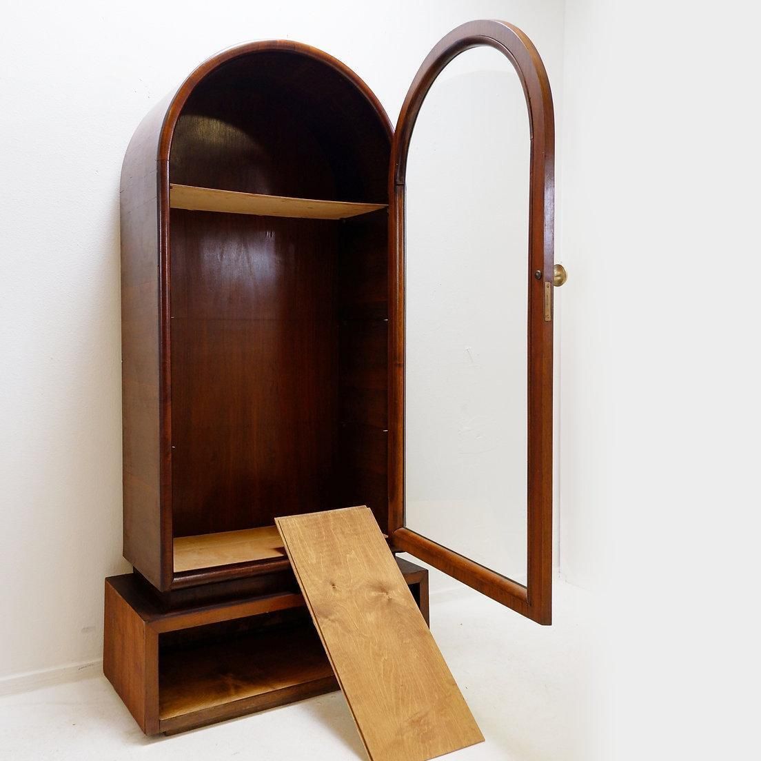 Arched Display In Wood And Glass Door     1950s photo Furniture