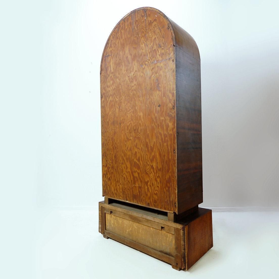 Arched Display In Wood And Glass Door     1950s photo buy