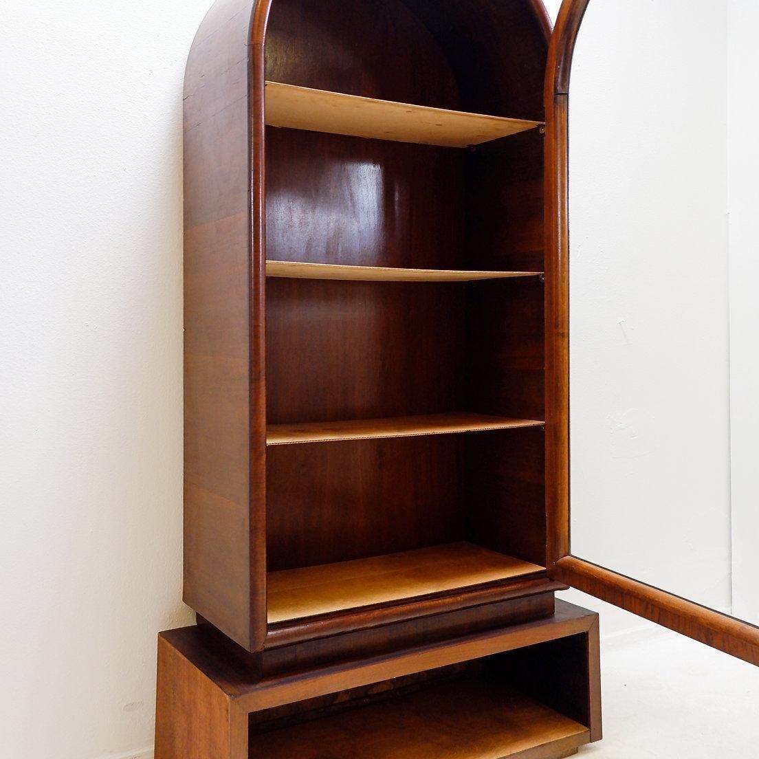 photo buy Arched Display In Wood And Glass Door     1950s