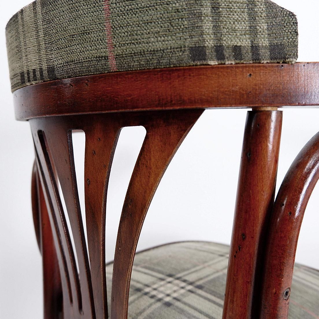 Pair Of "Palmette" Armchairs In Bentwood   Hilma/Belgium   Original Upholstery photo vinterior