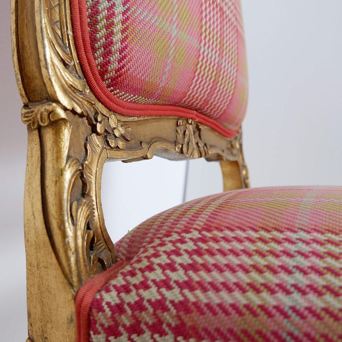 photo for sale Louis XV Style Chairs, Wood And Fabric, Classic Design, 20th Century