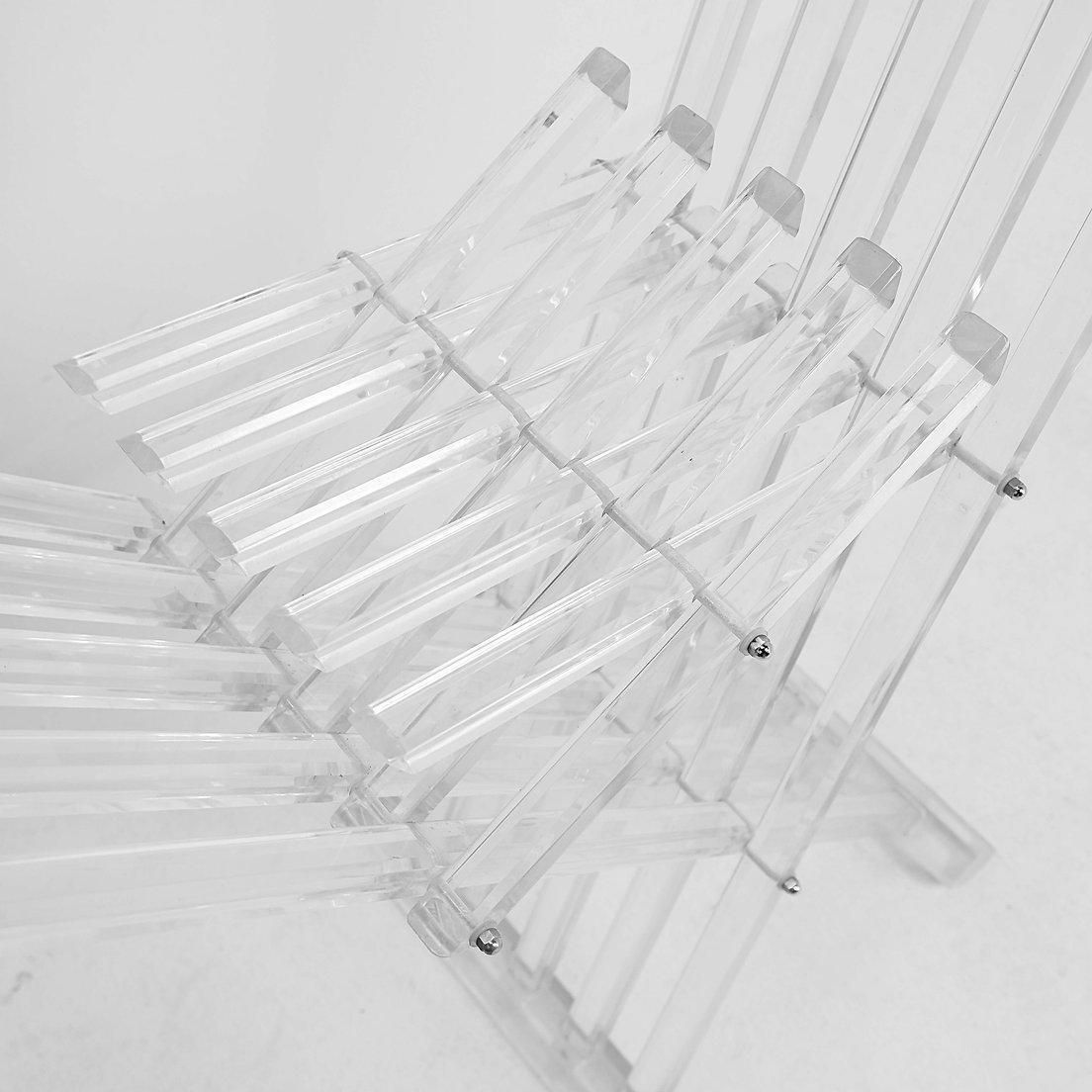 "Transparence" Collection By David Lange "Dagobert" Curule Seat   1970s photo furniture