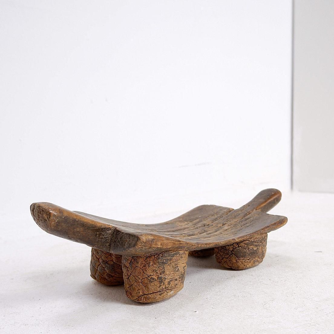 Senufo Hand Carved Wood Bench, Vintage African Stool, Mid 20th Century photo for sale